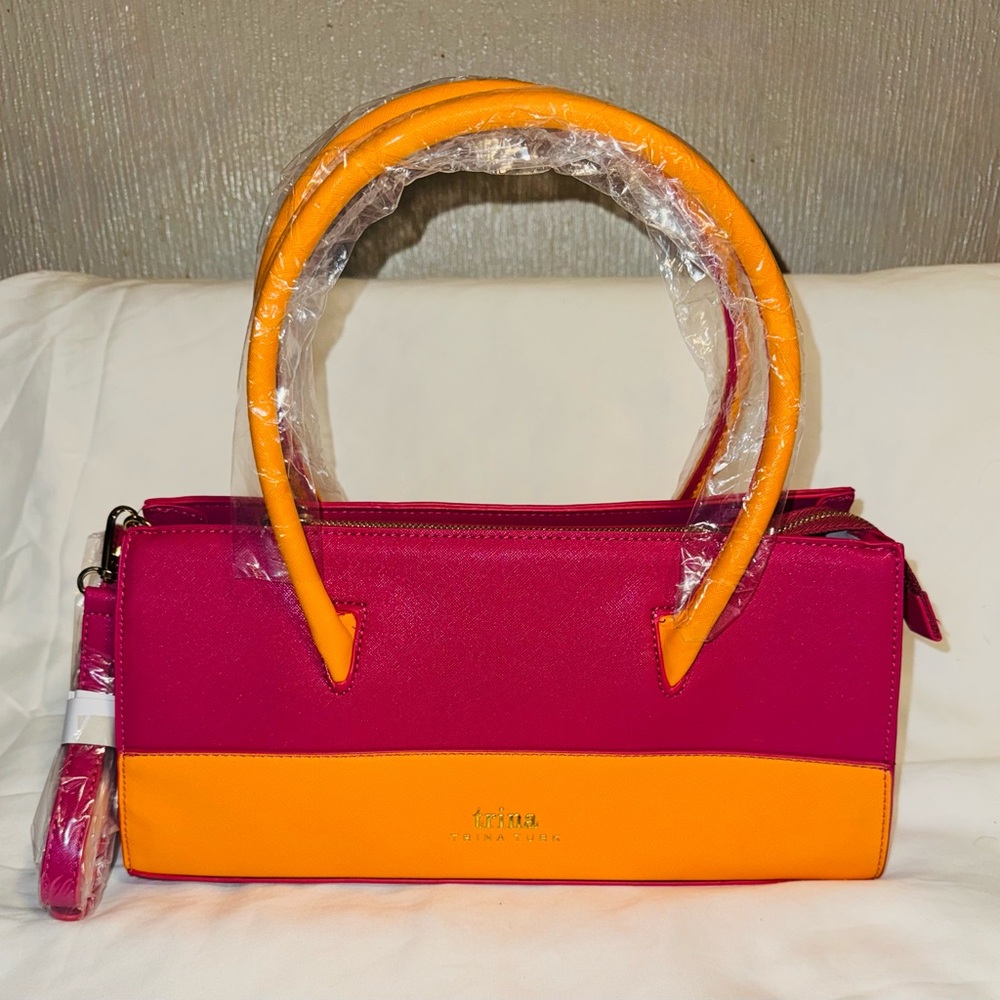 Trina Turk Pink and Orange Satchel